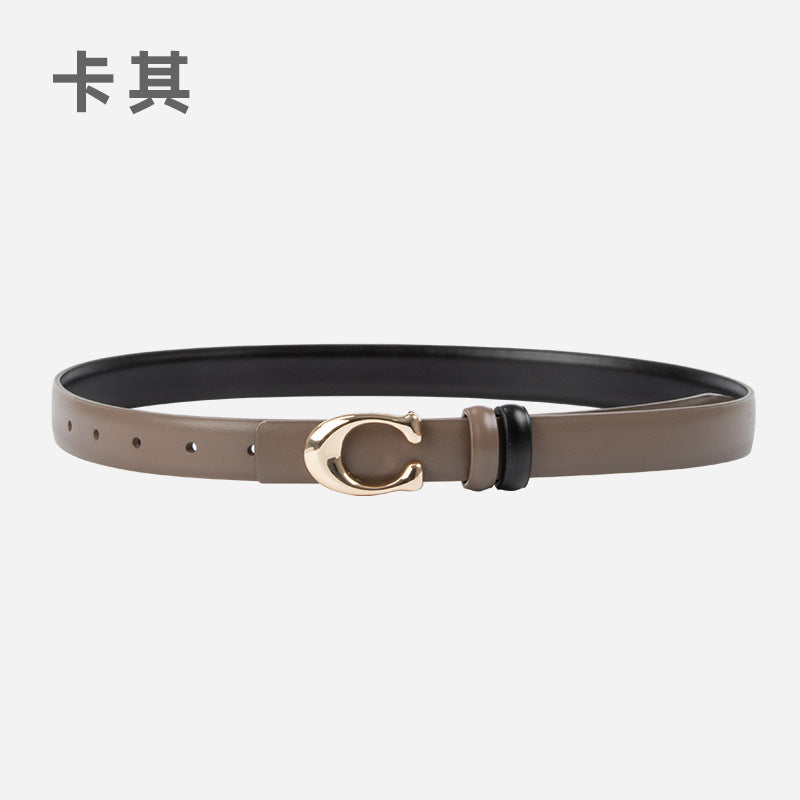Wholesale Letter C buckle ladies'  genuine leather belt